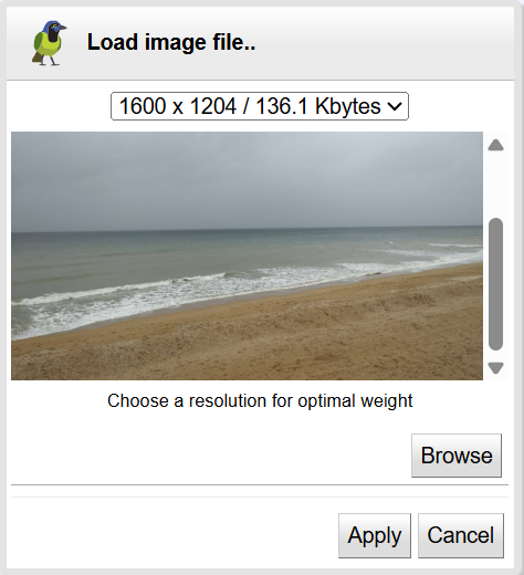 Image file load panel