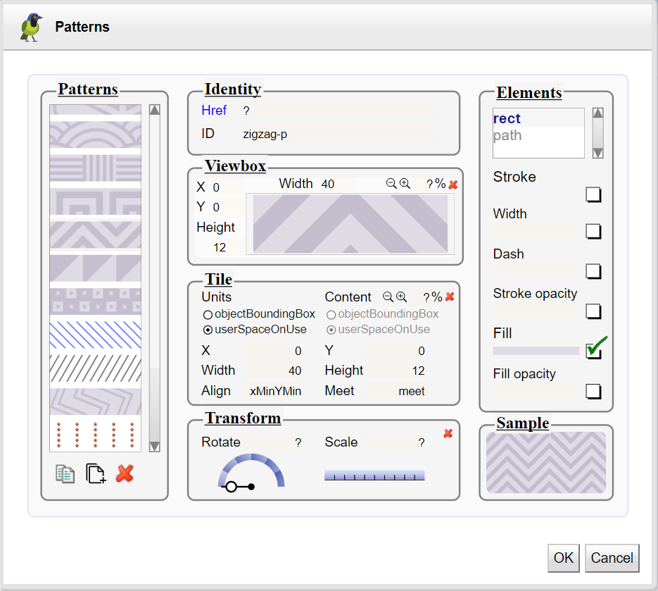 Patterns tool