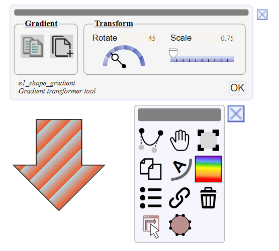 Transform gradient svg panel